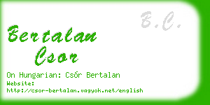 bertalan csor business card