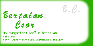 bertalan csor business card